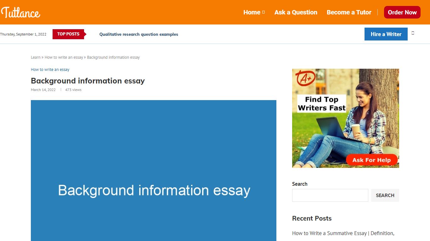 How to write a background information essay + examples - Tutlance Learn